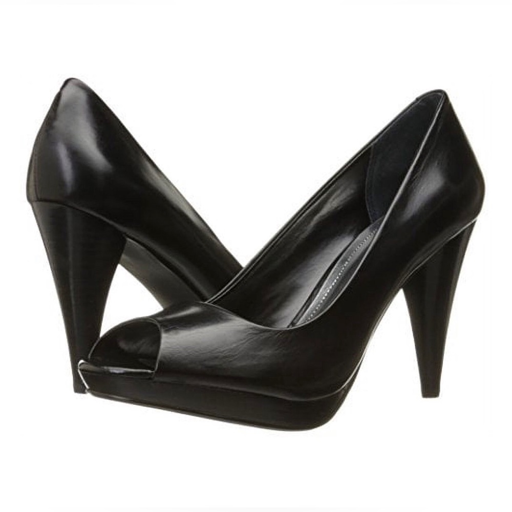 Style & Co Celine Black Leather Platform Pump, Size 7, NIB